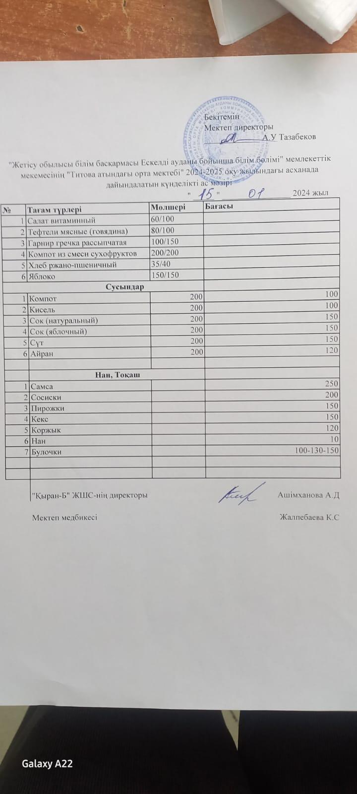 Ас мәзірі