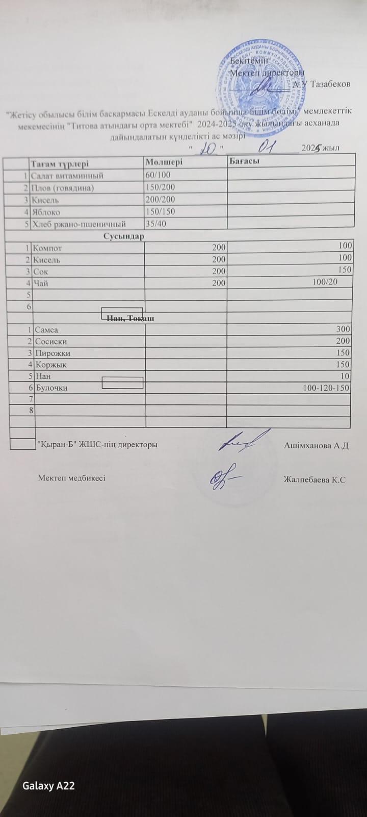 Ас мәзірі
