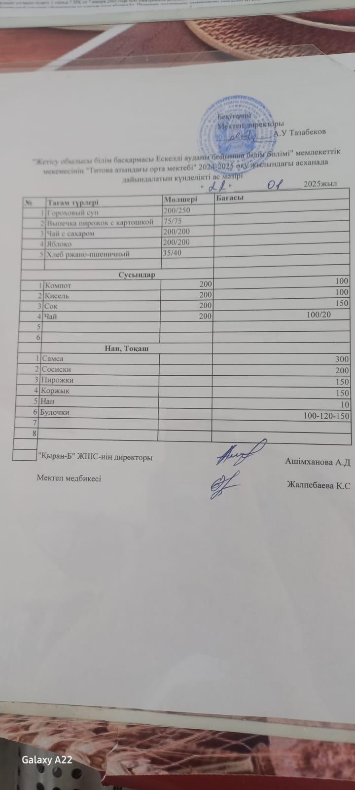 Ас мәзірі