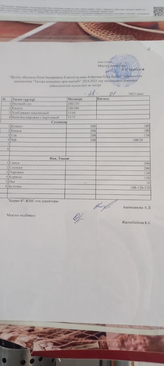 Ас мәзірі