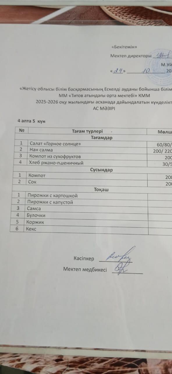 Ас мәзірі